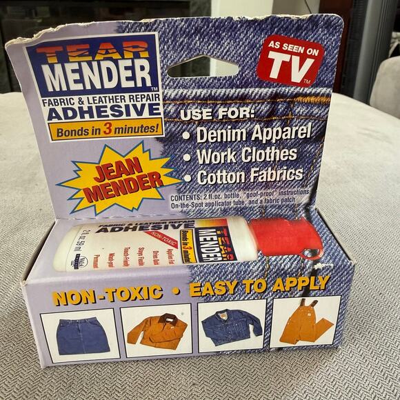 Tear Mender Other - Tear Mender Jean Mender Fabric Leather Repair Adhesive 2 oz New As Seen on TV